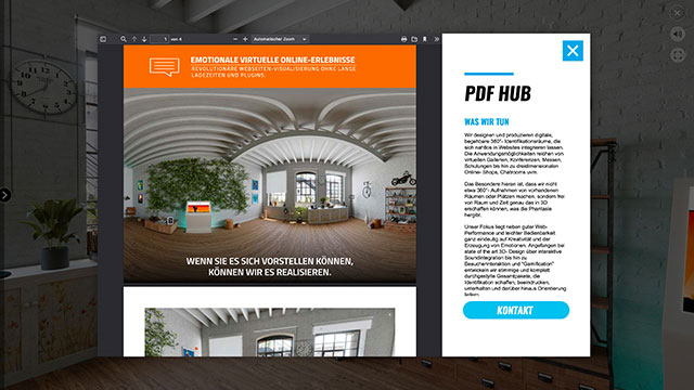 Beispiele für 360 Grad Online Galerien mit PDF Download by wylder